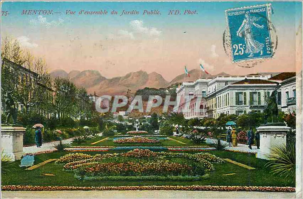 Menton — Vista geral do Jardim Público — ND. Fot. - Frente