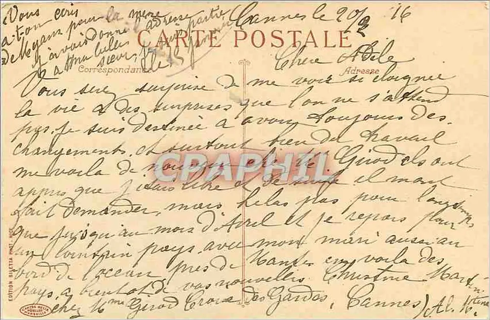 CANNES - Vista geral - Le Cours. - Verso