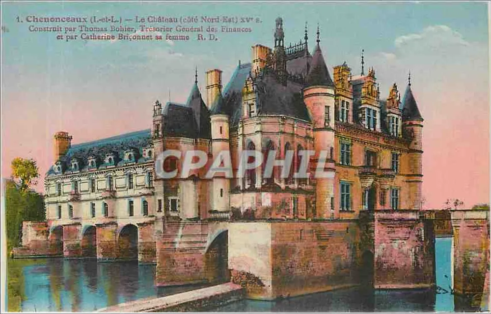 Chenonceaux (Loire) — Schloss (Nordosten) 15. Jahrhundert — R. D. - Vorderseite