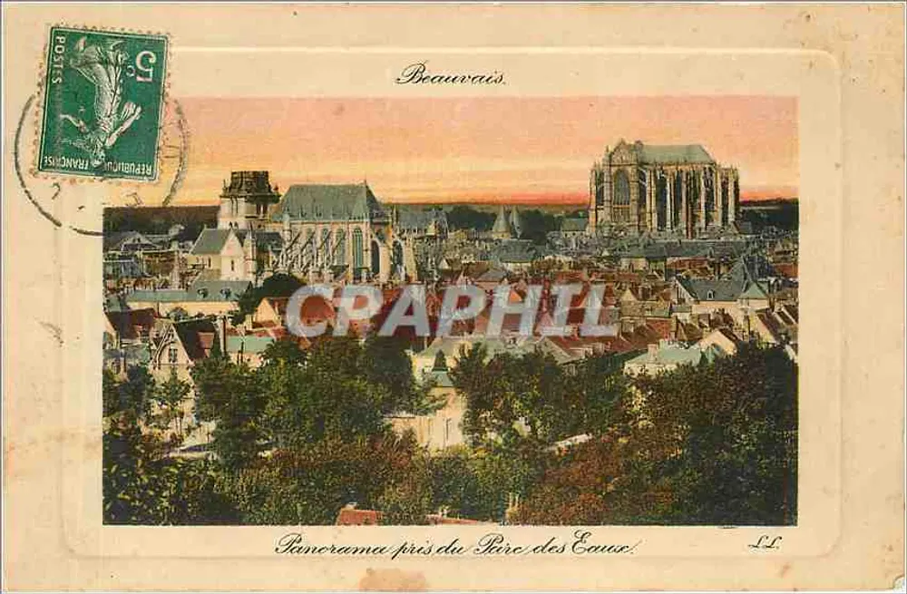 Beauvais — Panorama bij het Park van de Wateren — Uitgave L.L. - Voorkant