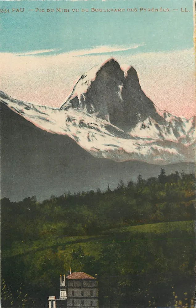 Pic du Midi visto desde el Boulevard des Pyrénées — Pau — LL. n°231 - Anverso