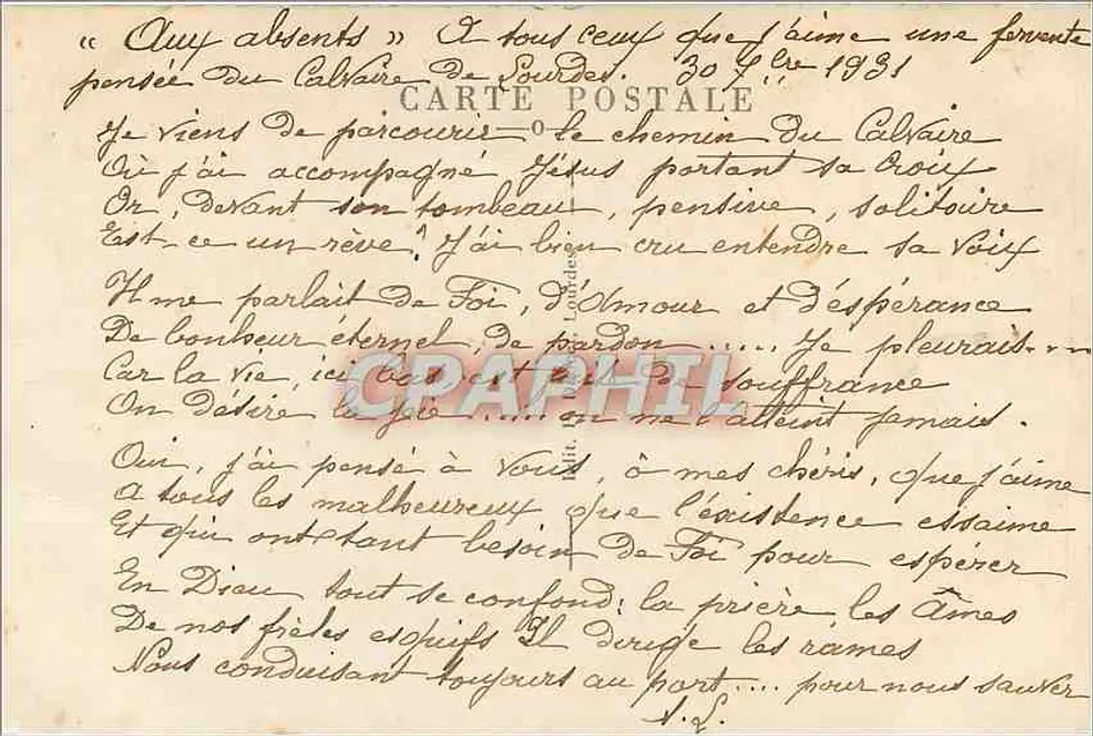 Lourdes — Die Basilika und das Schloss-Festung — P. D. - Rückseite