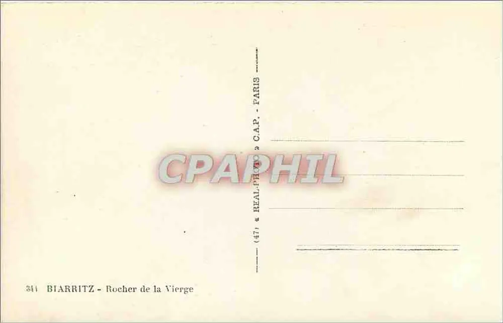 Biarritz - Rocher de la Vierge — C.A.P. (471) — Editor: Réal-Photo - Verso