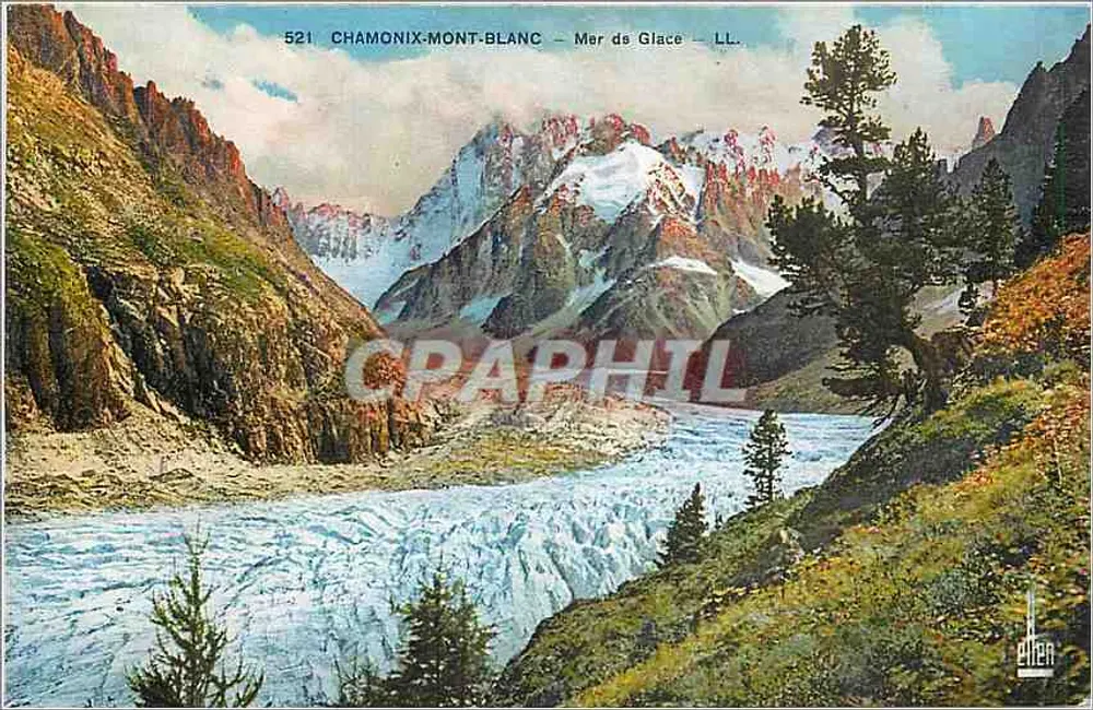 Chamonix-Mont-Blanc — Mar de Gelo — LL. — Editor: Etten, n° 521 - Frente