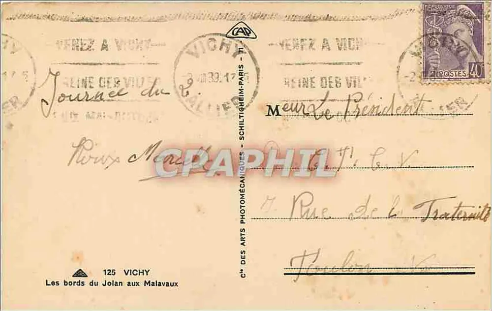 Los bordes del Jolan en los Malavaux — Vichy — Cie des Arts Photomécaniques - Reverso