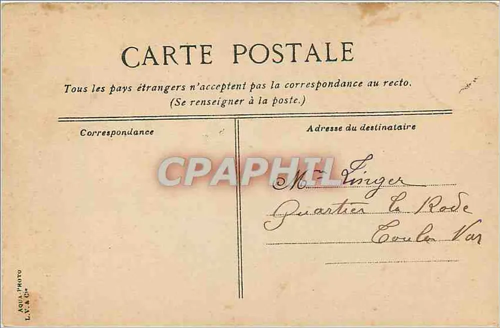 Théâtre indochinois — Exposition Coloniale Marseille 1906 — L.V. Éditeur - Verso