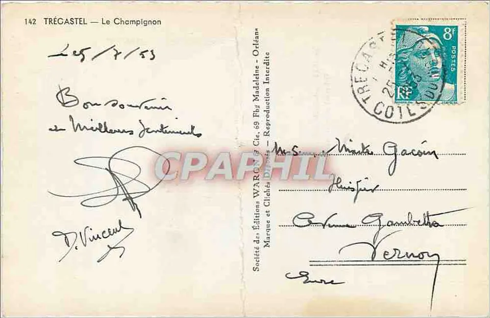 O Champignon — Trégastel — Edições Waron - Verso