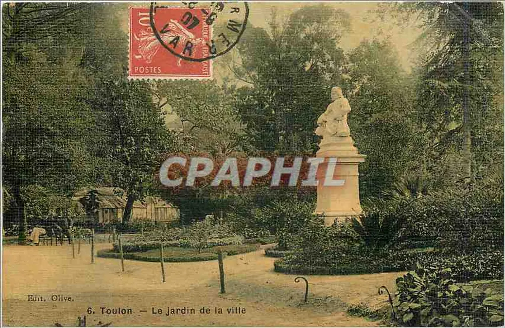Toulon — Le jardin de la ville — Édit. Olive, n°6 - Recto
