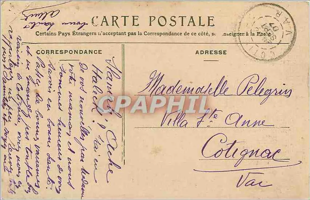 Toulon — Le jardin de la ville — Édit. Olive, n°6 - Verso