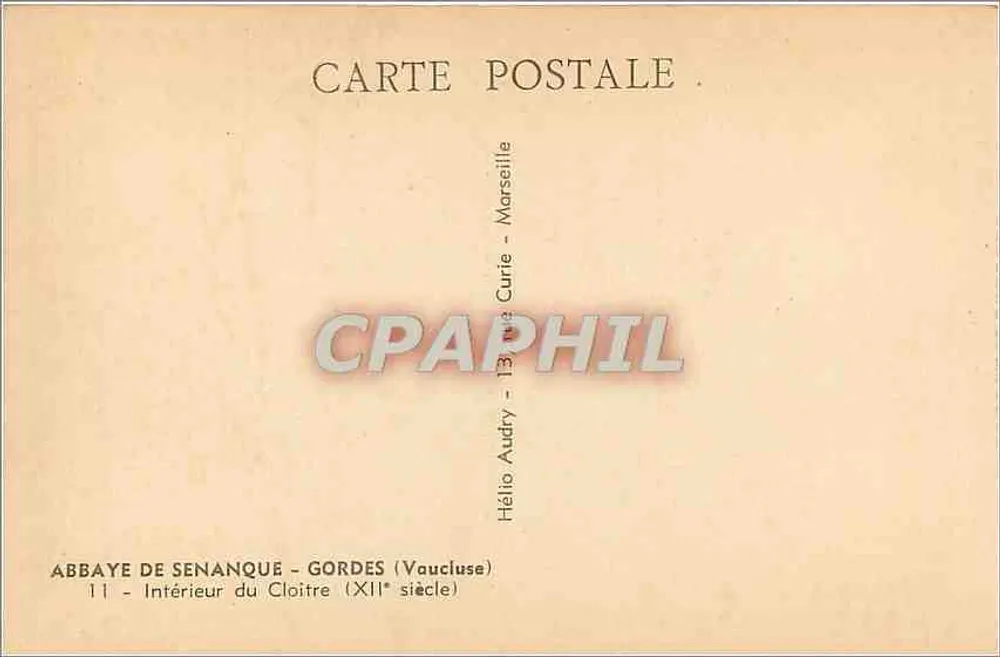 Abdij van Sénanque - Binnenkant van het Klooster — 12e eeuw — Audry, Marseille - Achterkant
