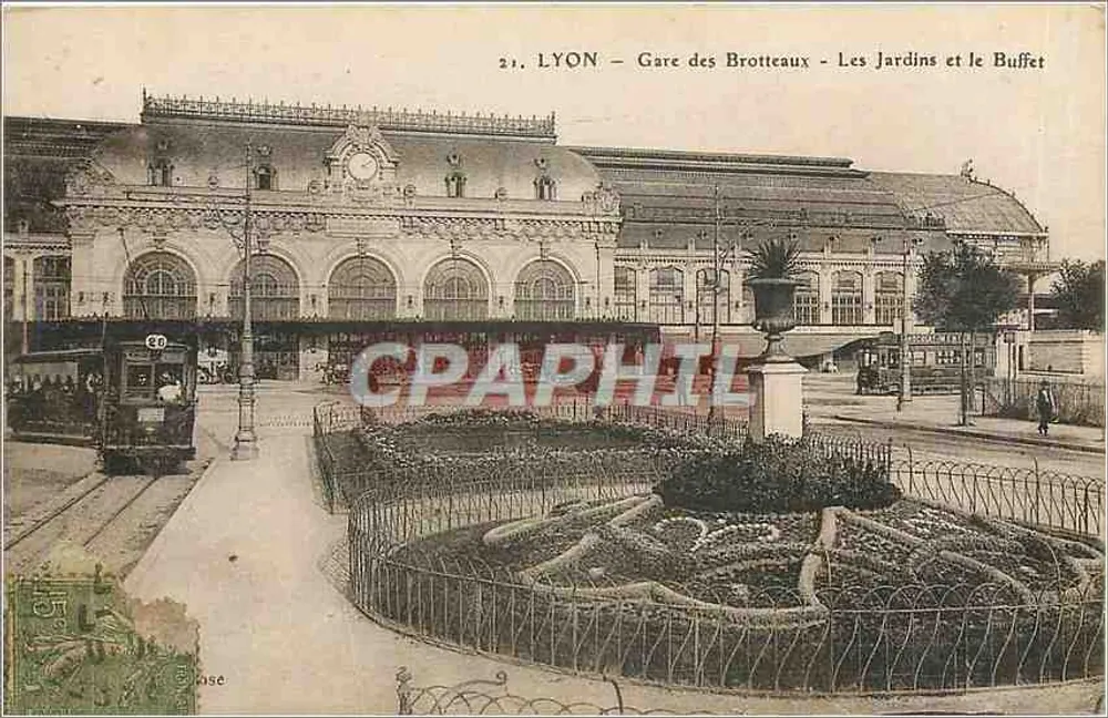 LYON - Gare des Brotteaux - Die Gärten und der Buffet - Vorderseite