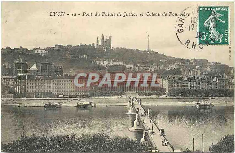 LYON - 12 - Pont du Palais de Justice und Coteau de Fourvière - Vorderseite