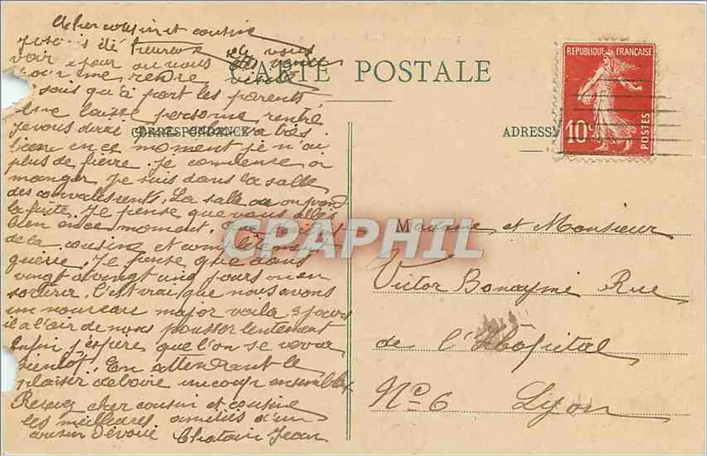 LYON - A Praça Tolozan - H. D. - Verso