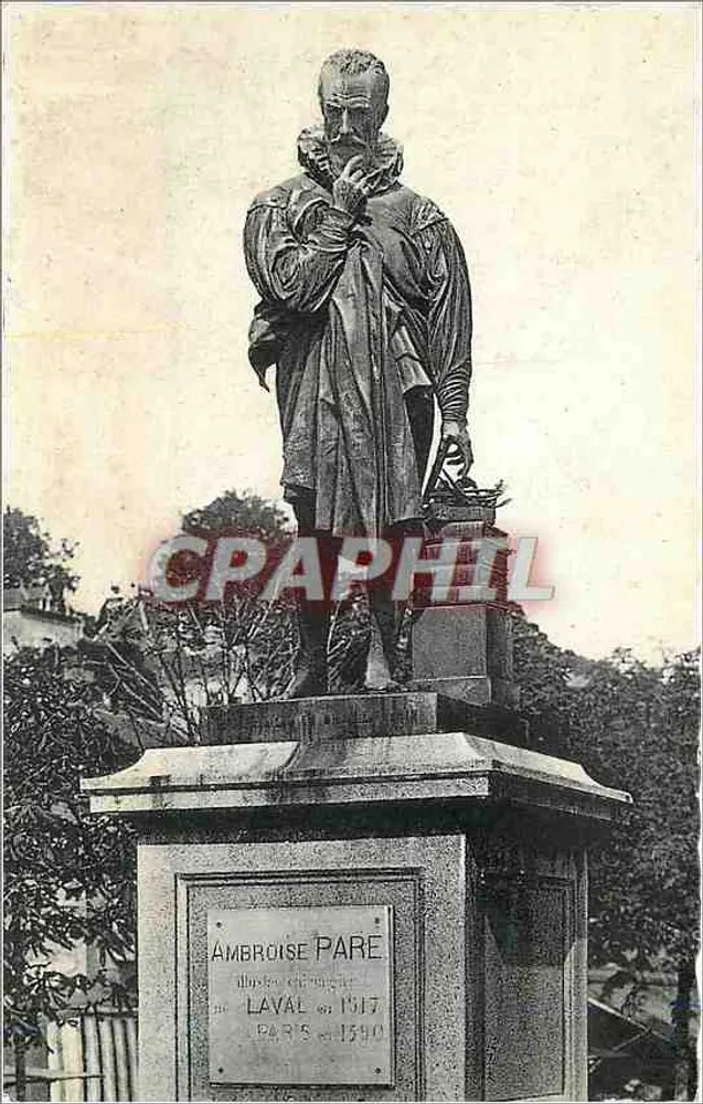 Estátua de Ambroise Paré — Paris — editor LAVAL, n° LL.50 - Frente