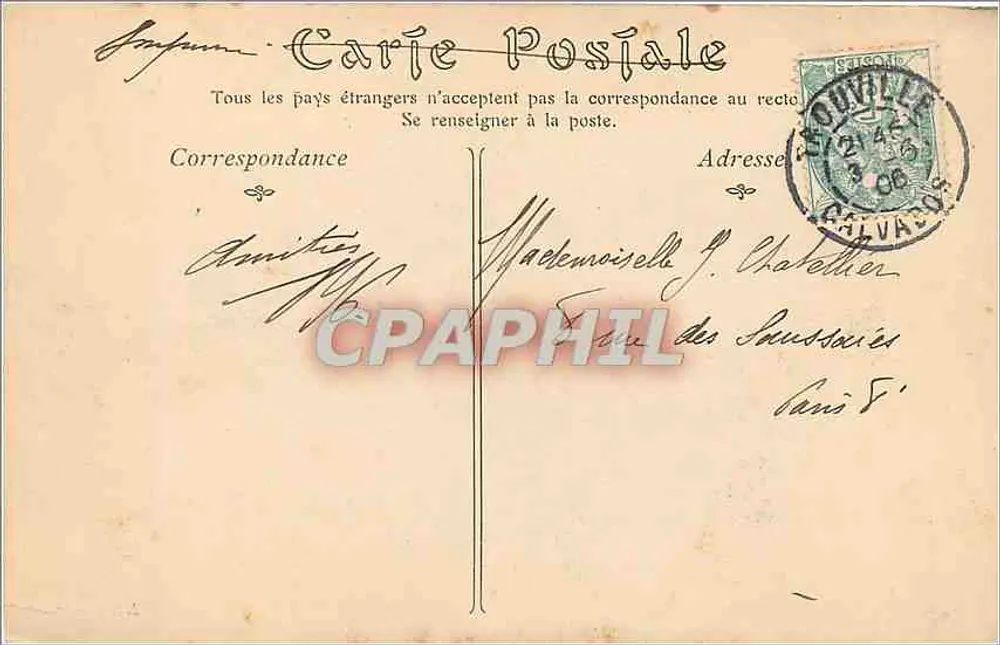 Igreja de Criquebœuf (Calvados) — ruínas cobertas de videira — editor A.D. n°138 - Verso
