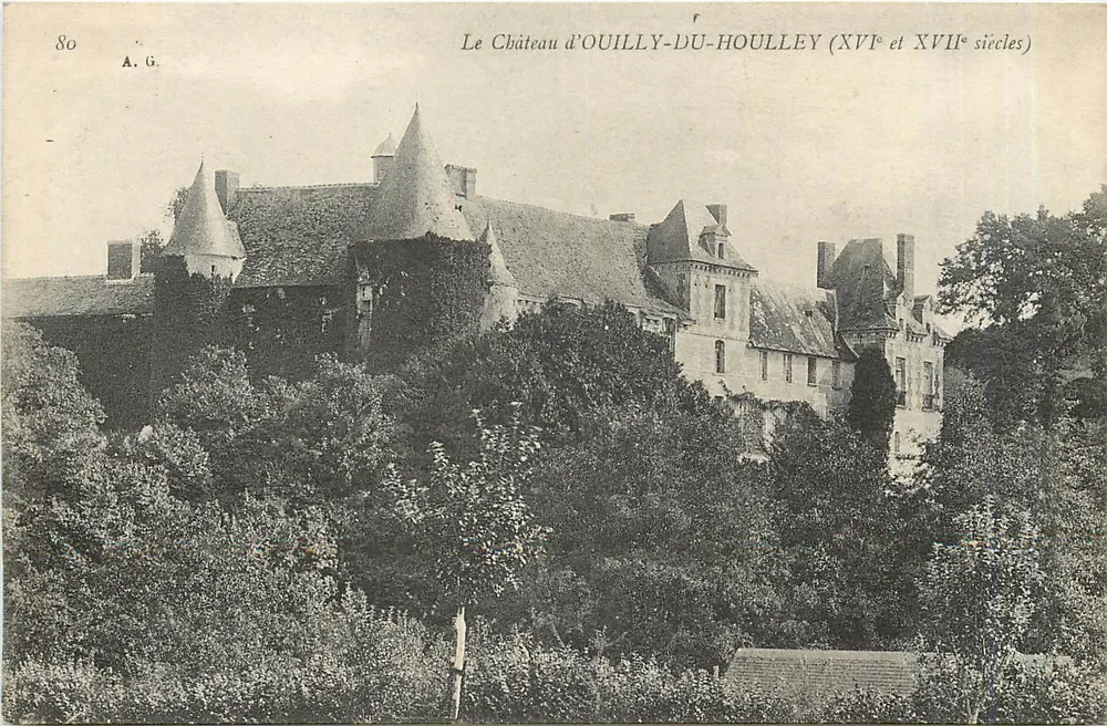 Zamek w Ouilly-du-Houley (XVI i XVII wiek) — A.G. — nr 80 - Awers