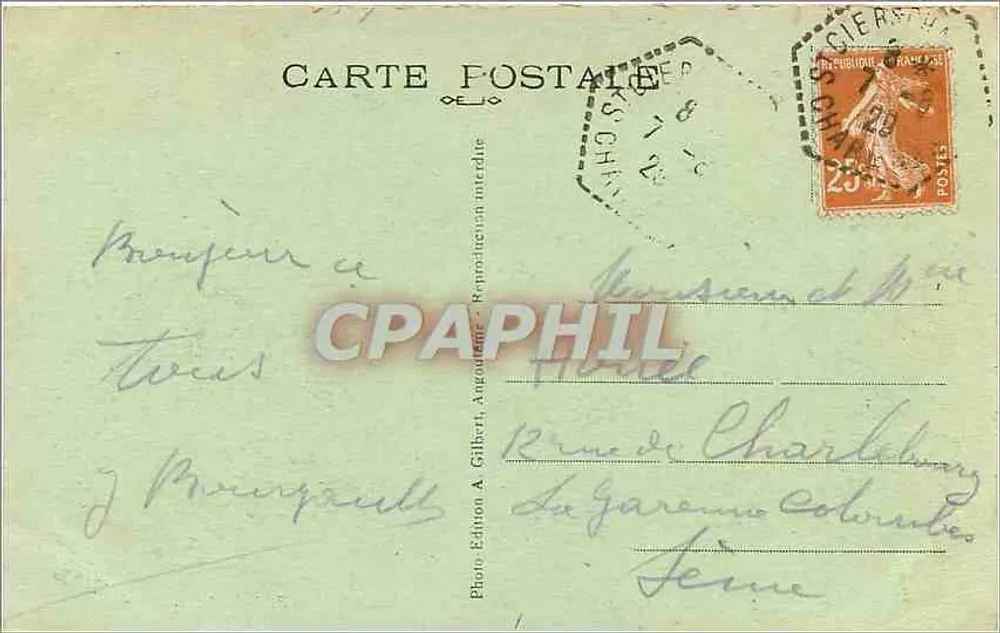 Angoulême (Charente) — Aufnahme aus der Linie Paris-Bordeaux — A.G.A. - 446 - Rückseite