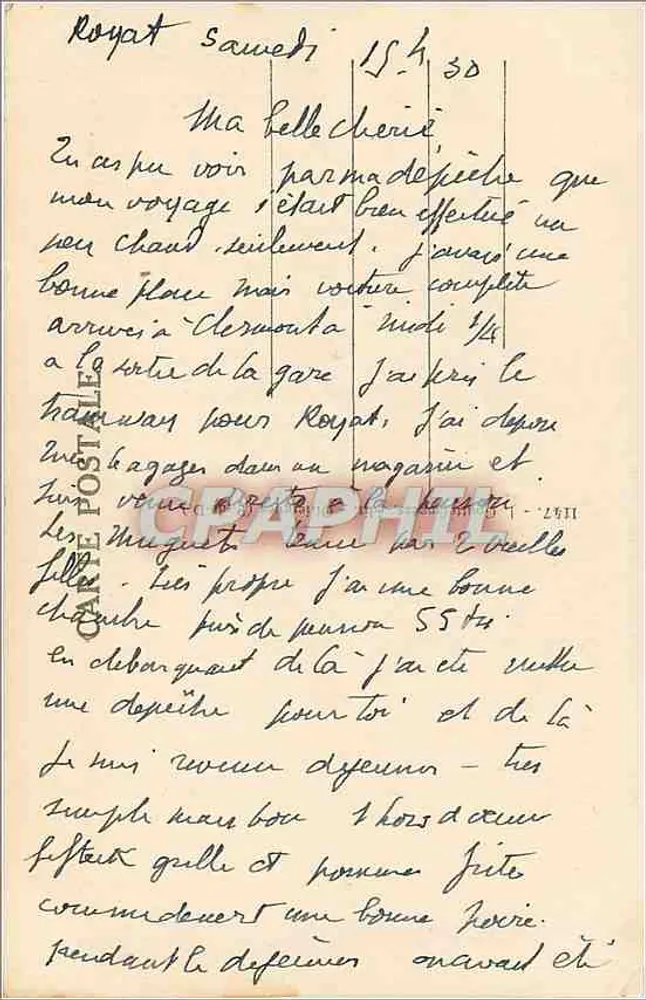 Royat — panoramic view — Publisher G. d'O - Back