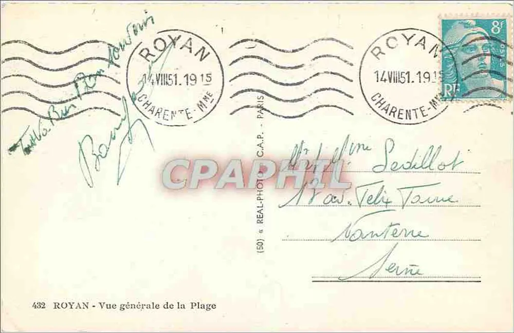 Royan — Ogólny widok plaży — C.A.P. n°432 - Rewers