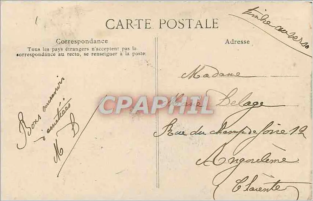 Royan : Municipal Casino — view of the beach — publisher: Bonnet & Cie, no. 3 - Back
