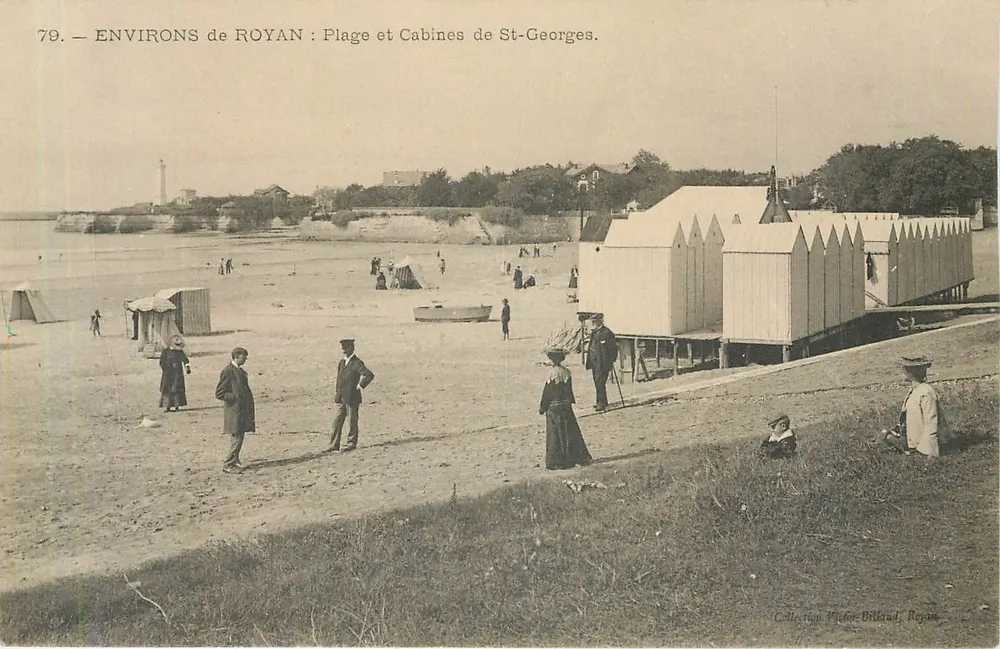 Ao redor de Royan: Praia e Cabines de St-Georges — Coleção P. Brilland, Royan - Frente