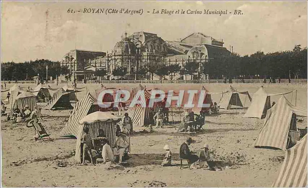 Royan (Côte d'Argent) — Der Strand und das Municipale Casino — BR. - Vorderseite