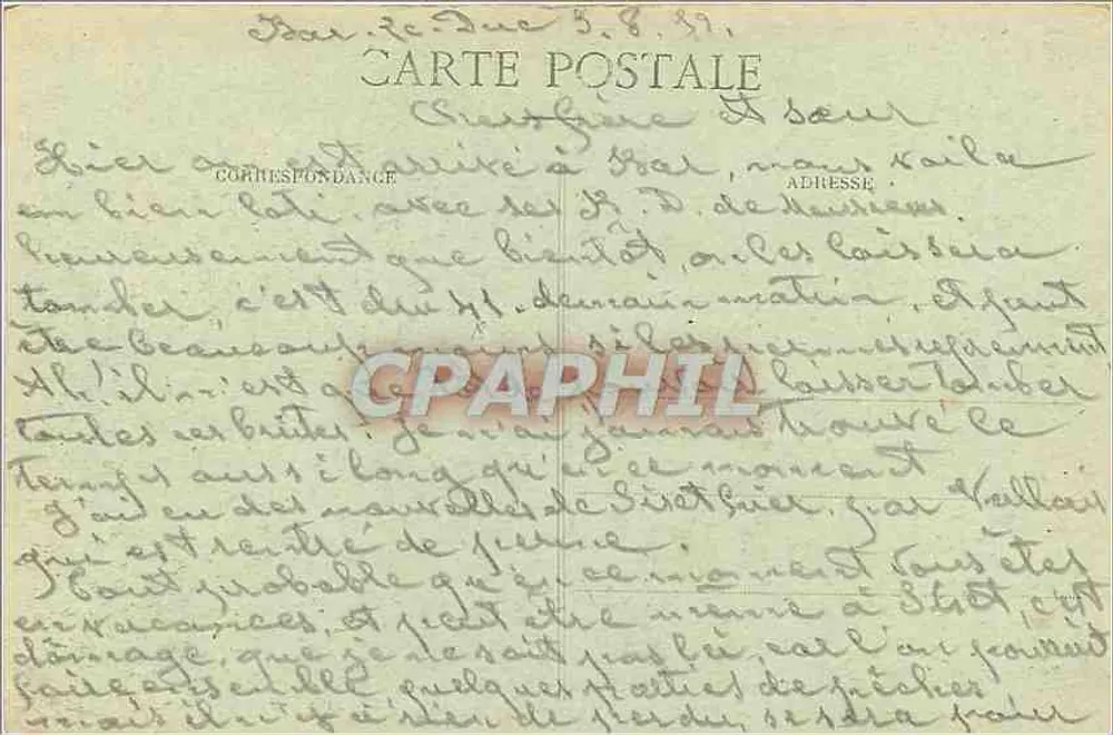 Metz - Dique da Pucelle — visão do rio com barcos e edifício religioso — F. Convard, editor, Metz - Verso