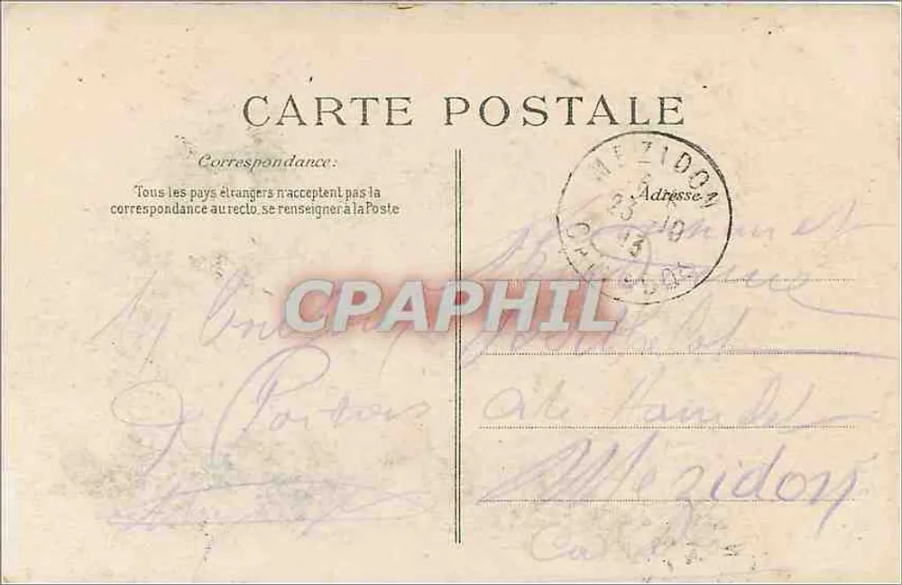 Poitiers — Garten Blossac — Die großen Alleen — H. W. T. V. D. - Rückseite