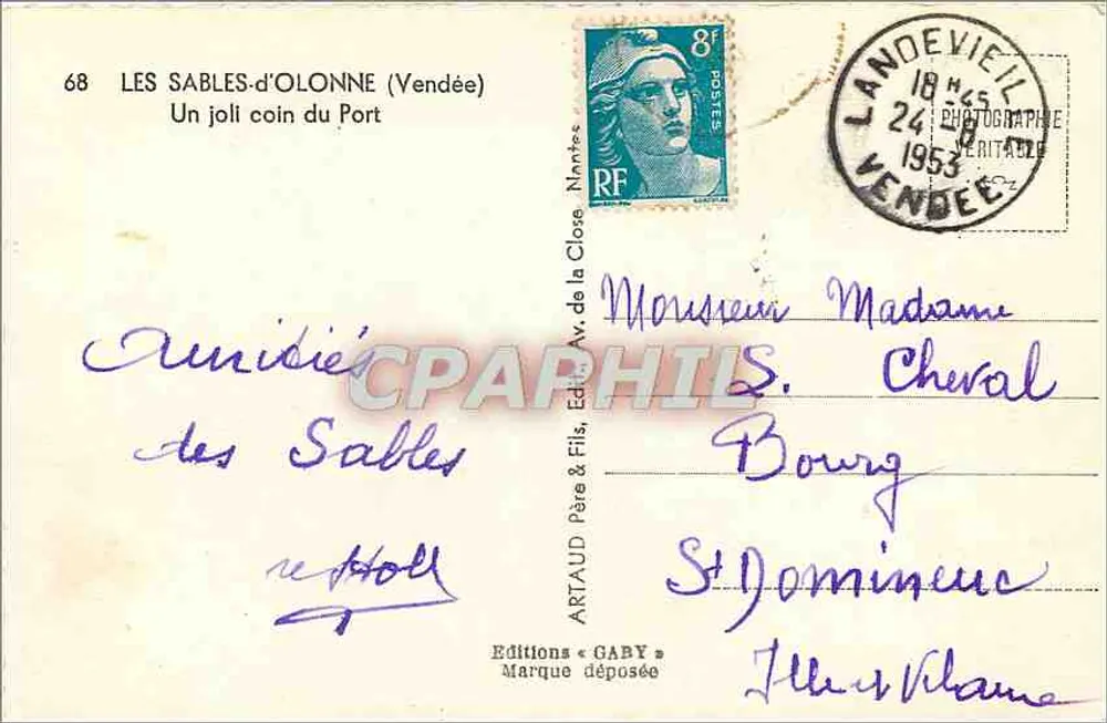 Les Sables-d'Olonne — Un joli coin du Port — Éditions Gaby - Verso
