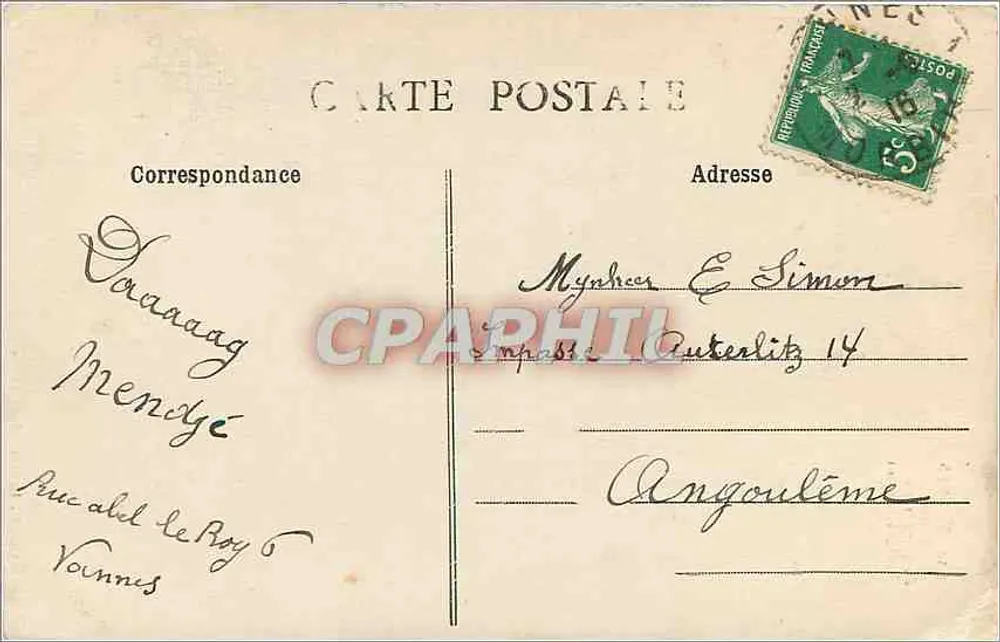 Vannes - Estátua do Conde de Richemont — Coleção H. Laurent, Port-Louis - Verso