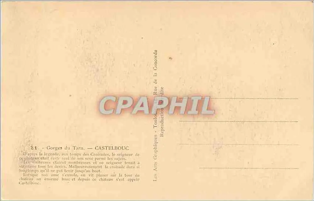Castelbouc — Gorges do Tarn — ARGRA - Verso