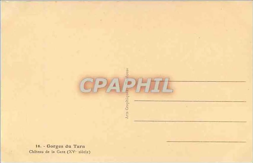 Castelo de La Gaze — Século XV — Arts Graphiques Tarnouse - Verso