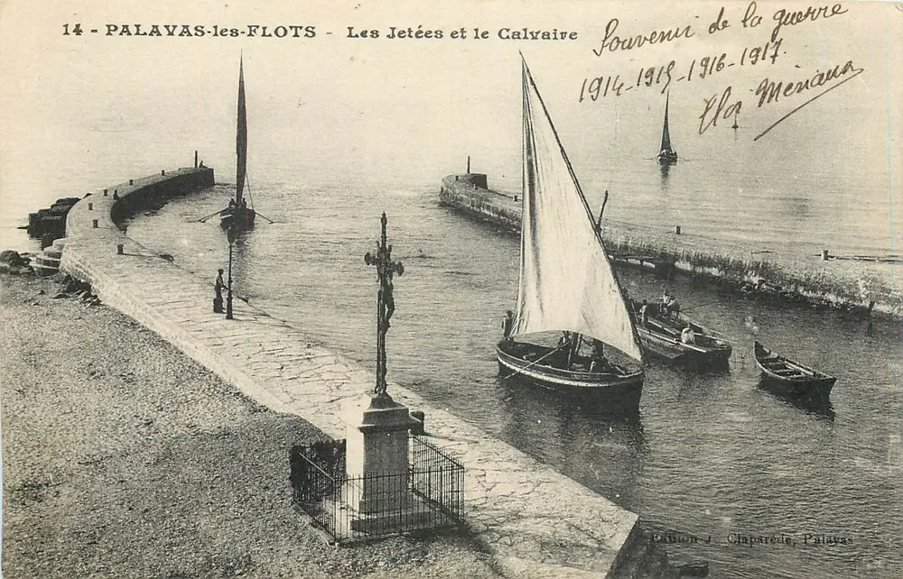 Palayas-les-Flots — Les Jetées et le Calvaire — Édition J. Chaparède - Recto