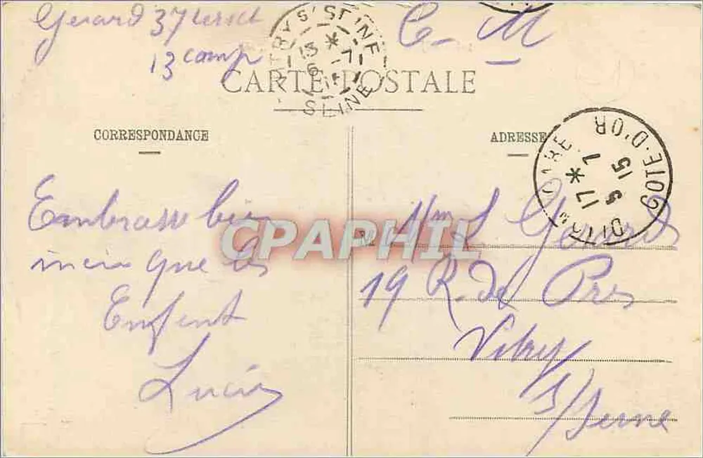 Dijon - Porta Guillaume — editor L. V., n° 528 - Verso