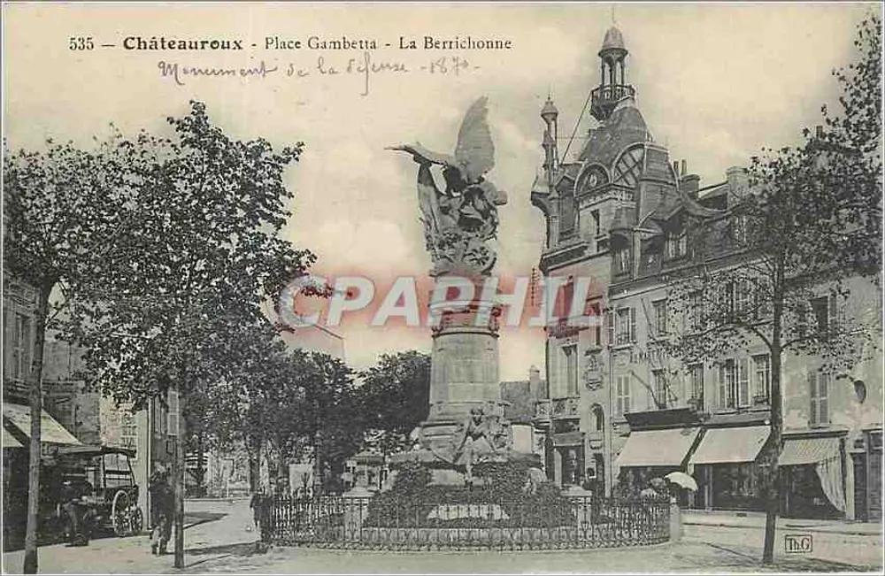 Châteauroux - Place Gambetta - La Berrichonne - Monument de la Fidélité - Frente