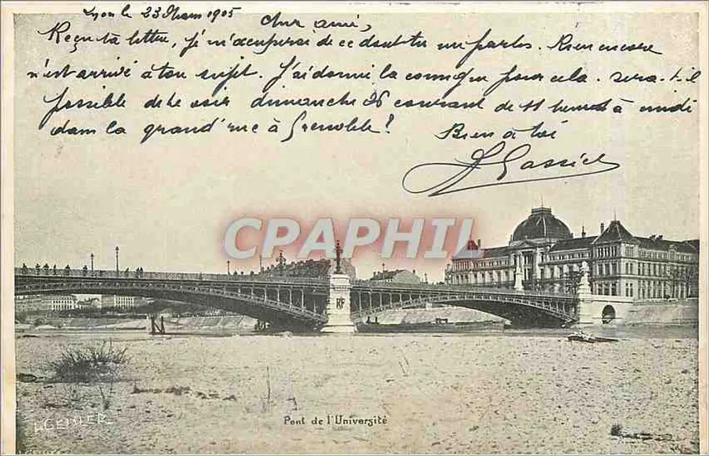 Ponte da Universidade — Lyon — G. M. & Cie, Editores, Lyon - Frente
