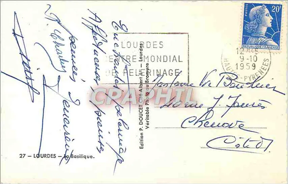 Lourdes — A Basílica — Edição P. Doucet - Verso