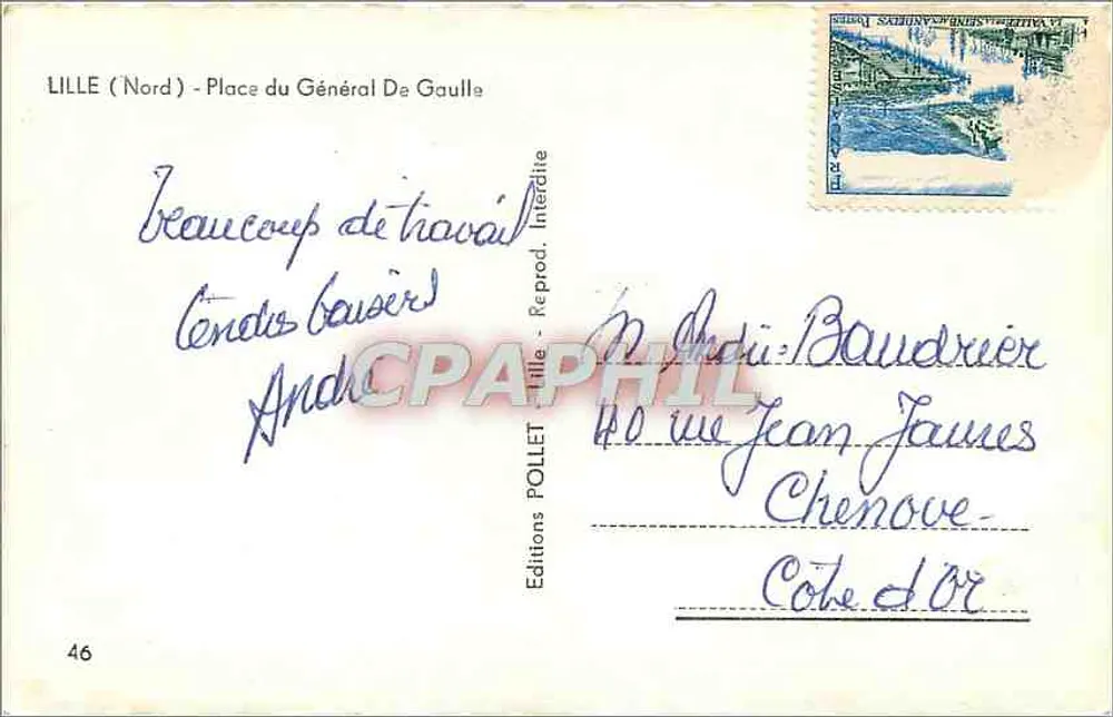 Lille (Nord) - Plaza del General De Gaulle — Ediciones Pollet, n°46 - Reverso