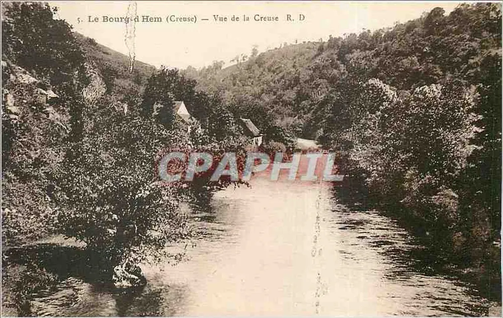 Le Bourg-d'Hem (Creuse) — Visão da Creuse — R. D. - Frente
