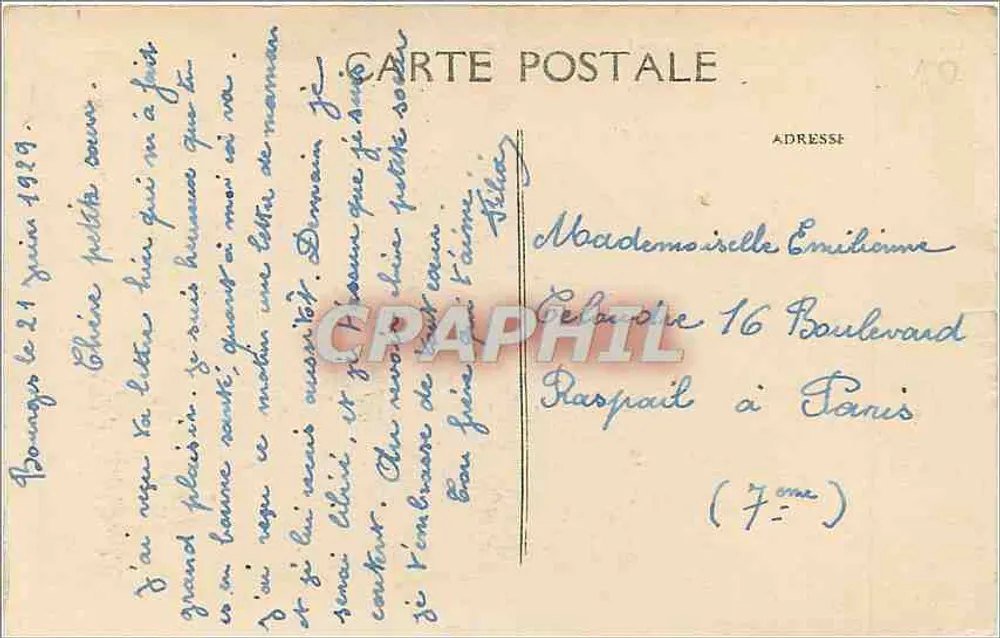 Bourges - Vue centrale prise du Palais Jacques-Cœur - Verso