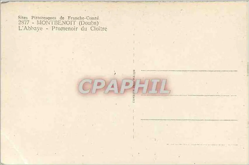 L'Abbaye - Promenoir du Cloître — Montbenoît (Doubs) — Sites Pittoresques de Franche-Comté, n°2877 - Rewers