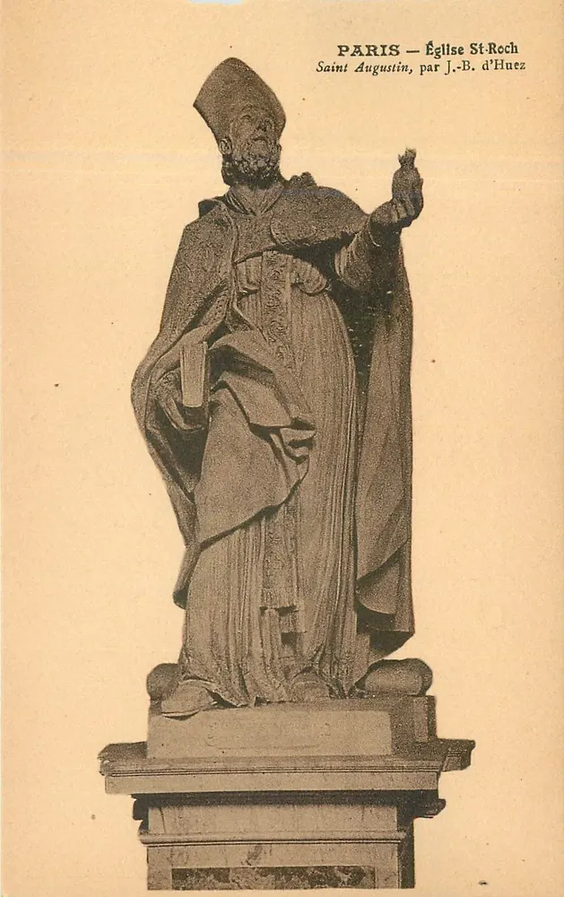 Paris — Igreja de Saint-Roch — São Agostinho, por J.-B. d'Huez - Frente