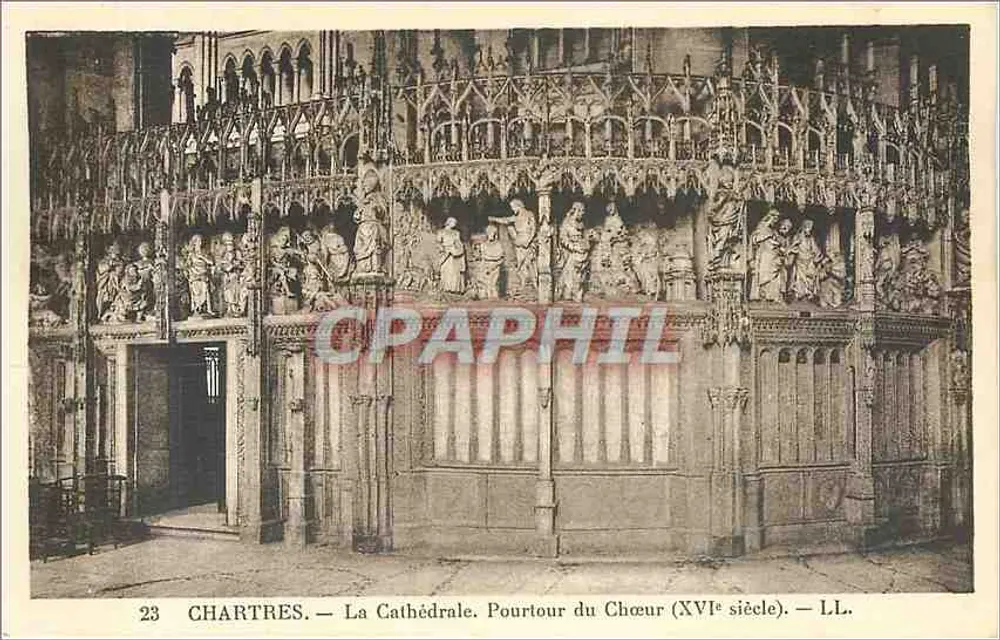 Chartres — A Catedral. Contorno do Coro (século XVI) — L.L. - Frente
