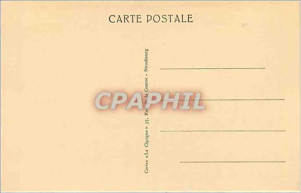 Strasbourg — La Petite France — éditeur Cartes « La Cigogne » - Verso