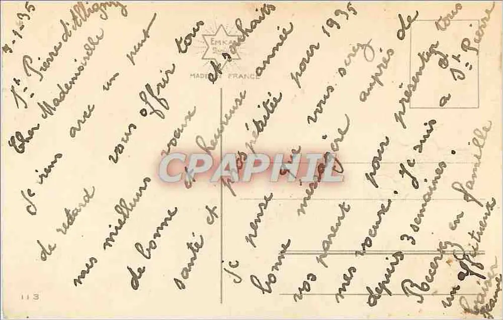 Hosserij en rozen — Gelukkig Nieuwjaar — Uitgever: Emka, n° 113 - Achterkant