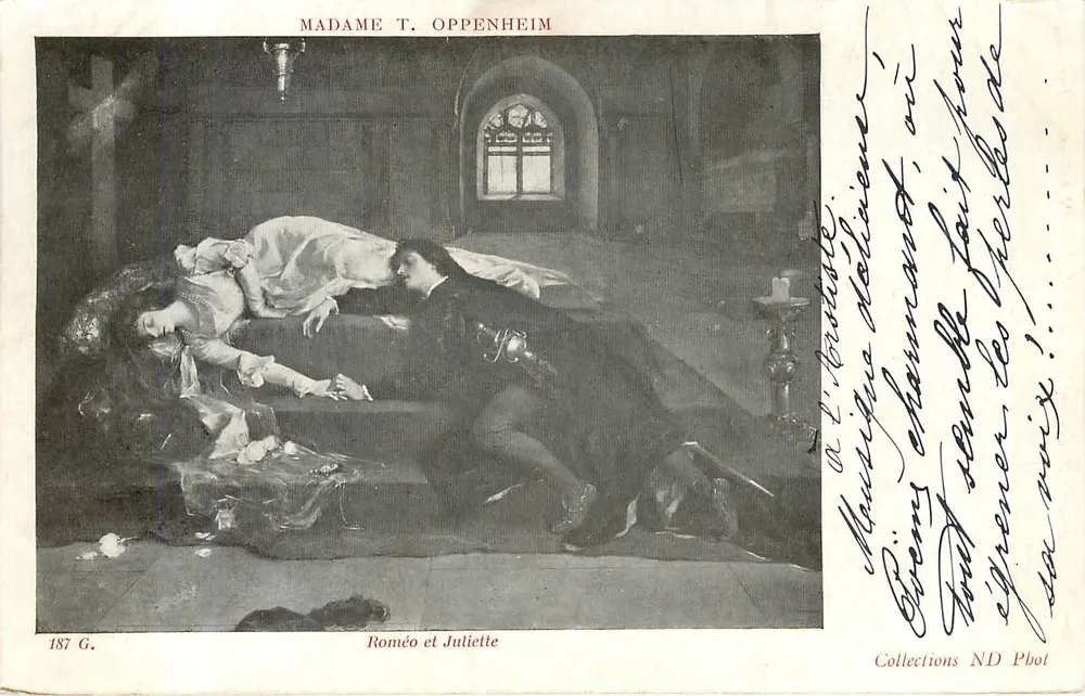 Romeo und Juliette — tragische Szene — Madame T. Oppenheim, Nr. 187 G - Vorderseite