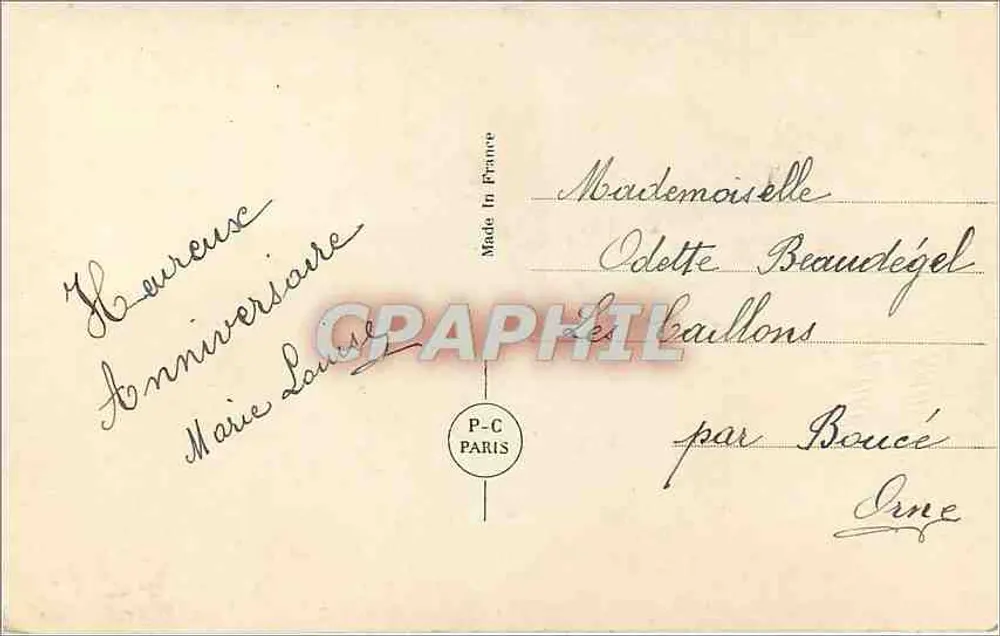 Paisagem rural — moldura floral — P-C PARIS n°4086 - Verso
