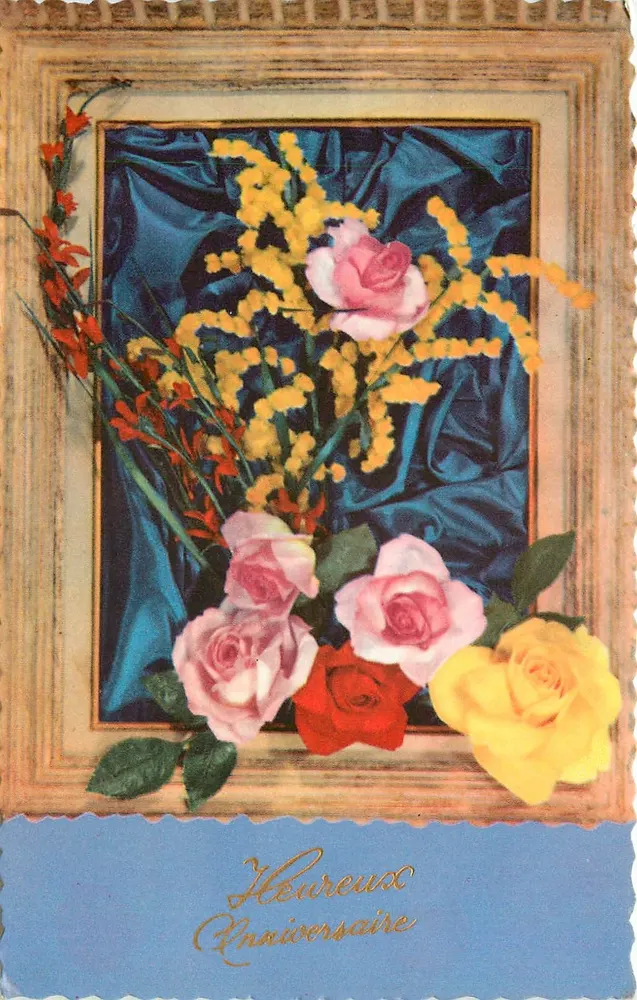Mata de rosas e mimosa — Aniversário — Glacée 1804 - Frente