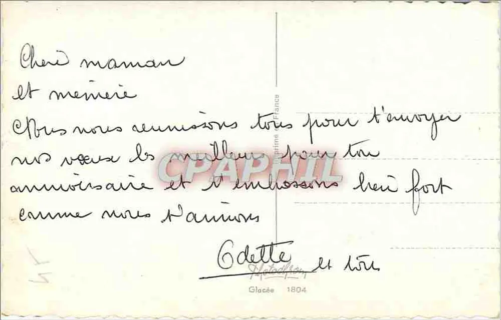 Mata de rosas e mimosa — Aniversário — Glacée 1804 - Verso