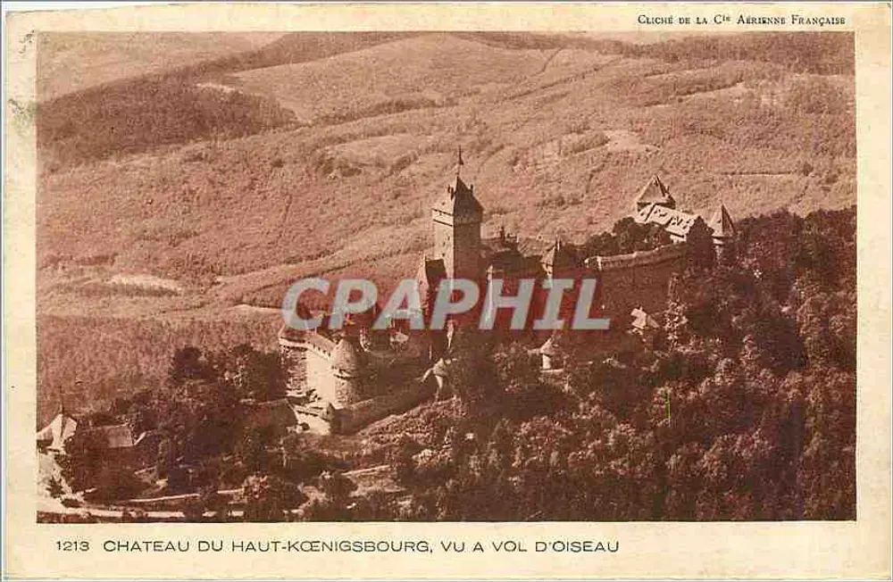 Schloss Haut-Kœnigsbourg, von oben gesehen — Foto der französischen Luftfahrtsfirma, Nr. 1213 - Vorderseite